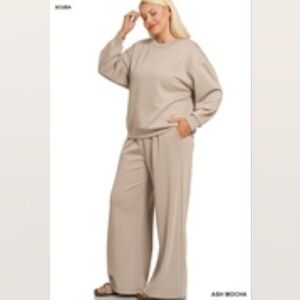 Zenana Cozy Tan Loungewear Set